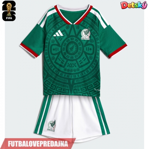 Lacne Dětský Futbalové dres Mexiko MS 2026 Krátky Rukáv - Domáci (+ trenírky)